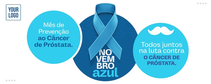 PSD modello blu di banner per social media per la consapevolezza di novembre