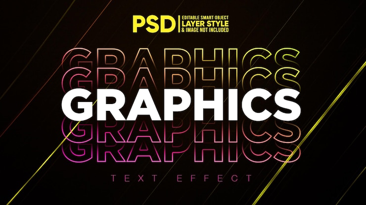 PSD modello creativo colorato effetto testo modificabile