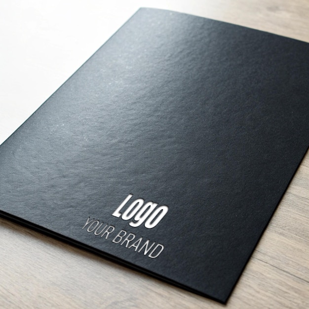 Modello del logo con consistenza di carta nera intagliata