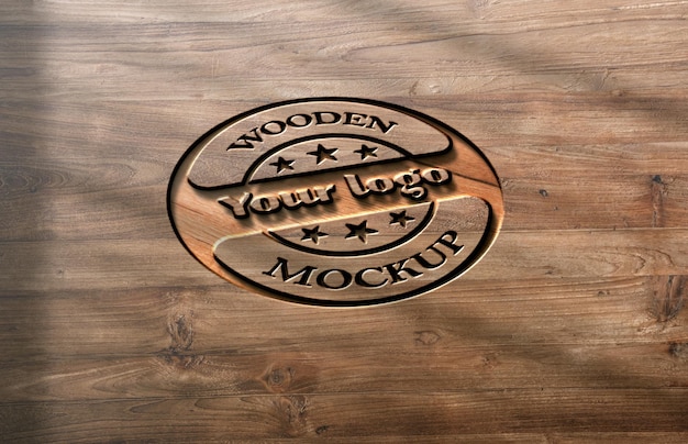 modello del logo dell'artigianato in legno