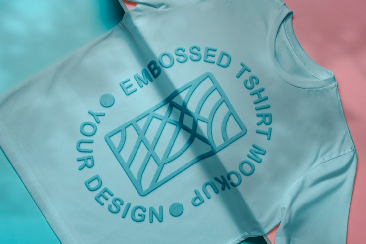 PSD modello del logo su maglietta con effetto pointillismo