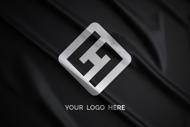 Modello del logo su tessuto nero