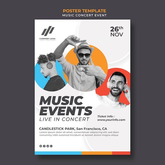 Modello del manifesto per il concerto