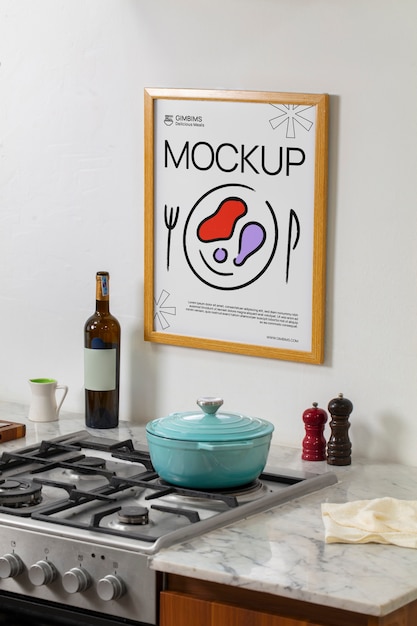 Modello del telaio sul bancone della cucina