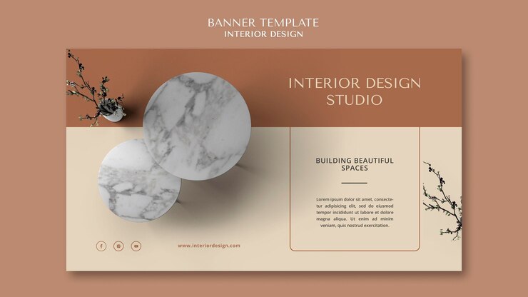 PSD modello della bandiera di interior design
