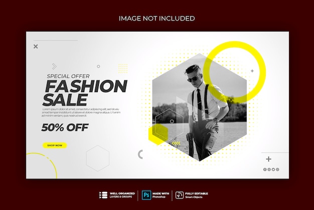 Modello della bandiera di Web di vendita di modo di stile elegante
