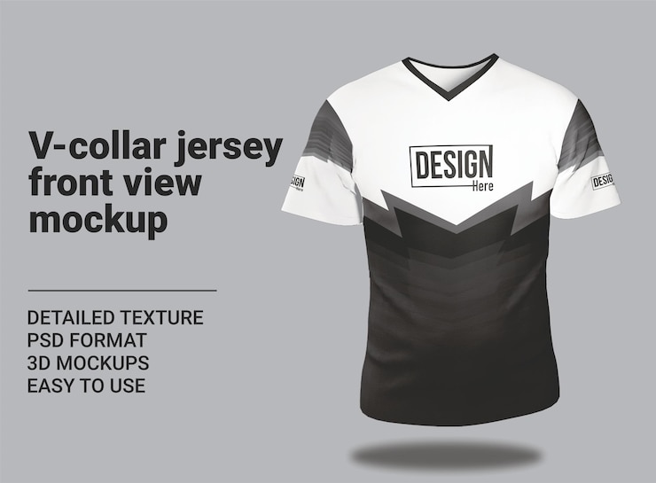 PSD modello della maglia vcollar in vista anteriore
