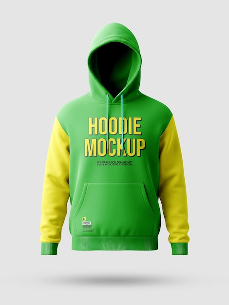 Modello di abbigliamento con cappuccio vista anteriore