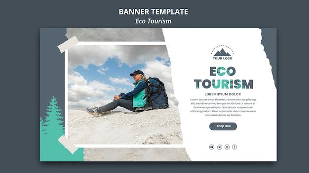 Modello di annuncio di eco-turismo per banner