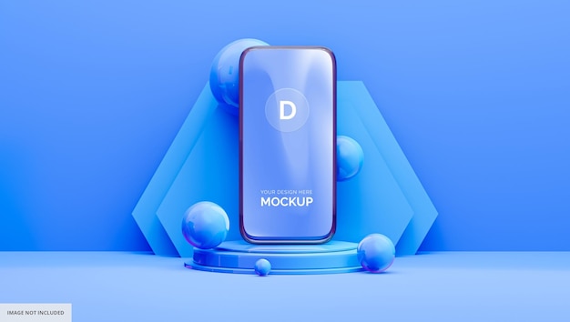 modello di app blu con sfondo astratto