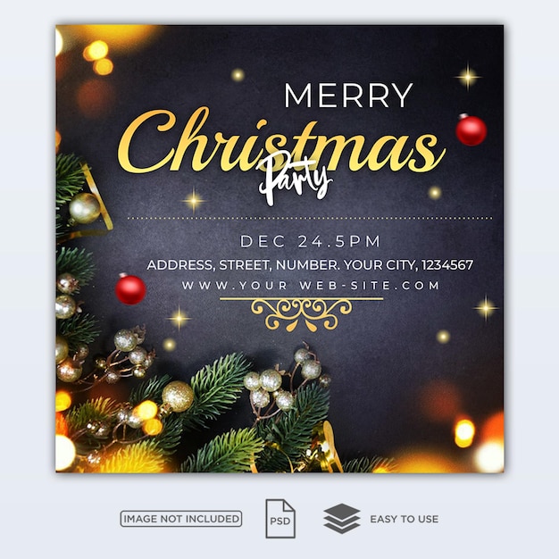 Modello di auguri per i social media di Buon Natale