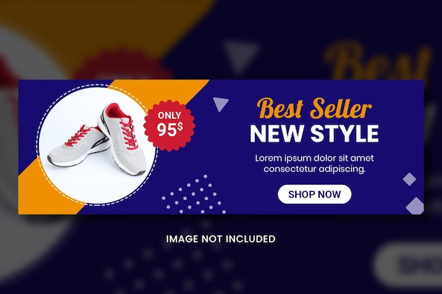 Modello di bandiera del miglior venditore di scarpe