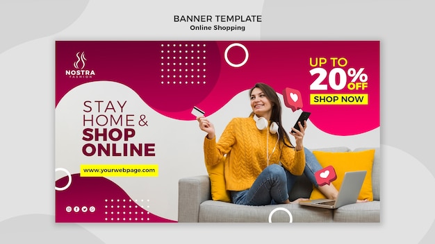 Modello di banner concetto commerciale online