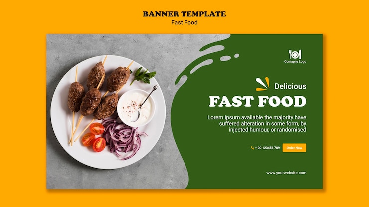 PSD modello di banner concetto di fast food
