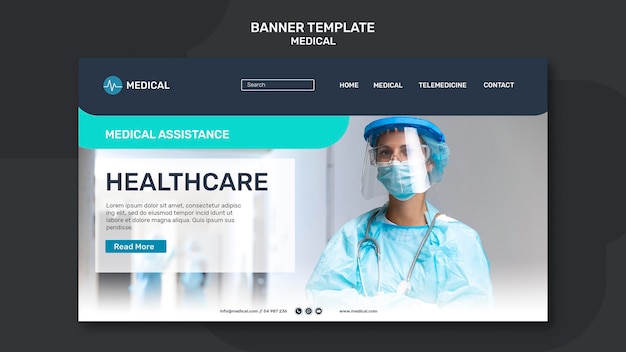 Modello di banner del concetto di assistenza sanitaria