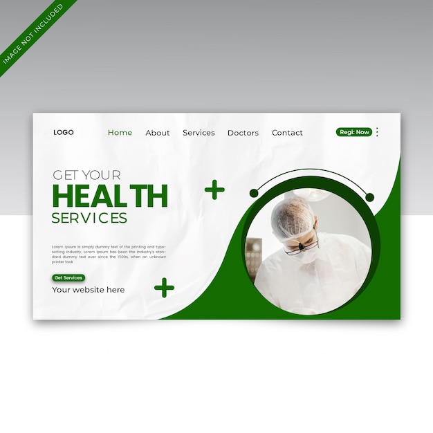 Modello di banner della pagina di destinazione per l'assistenza sanitaria medica