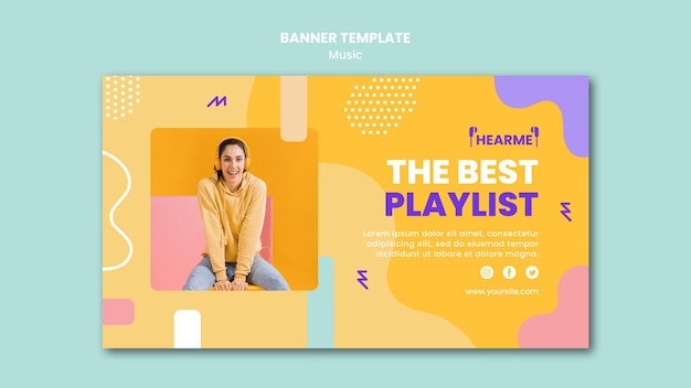 Modello di banner della piattaforma musicale