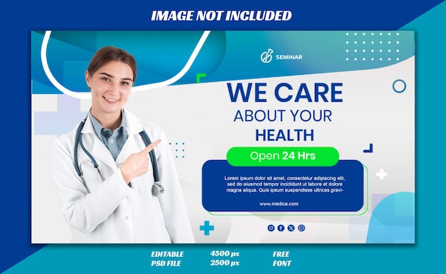Modello di banner di assistenza sanitaria medica per Social Media Post