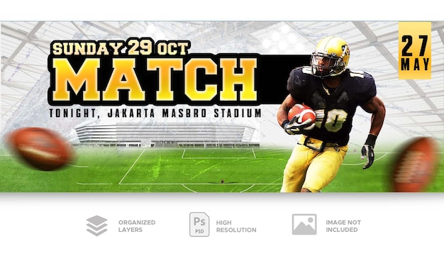 modello di banner di calcio americano