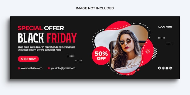 Modello di banner di copertina di facebook promozionale banner di vendita del Black Friday