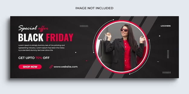 Modello di banner di copertina di facebook promozionale banner di vendita del Black Friday