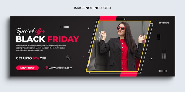 Modello di banner di copertina di facebook promozionale banner di vendita del Black Friday