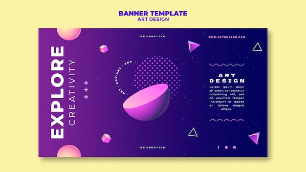 Modello di banner di design artistico