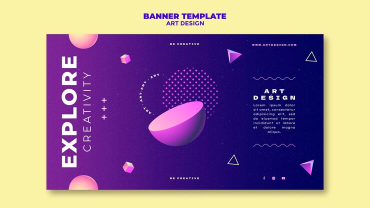 PSD modello di banner di design artistico