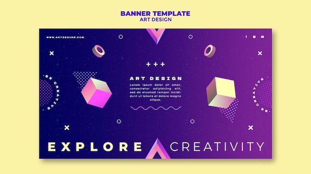 Modello di banner di design artistico