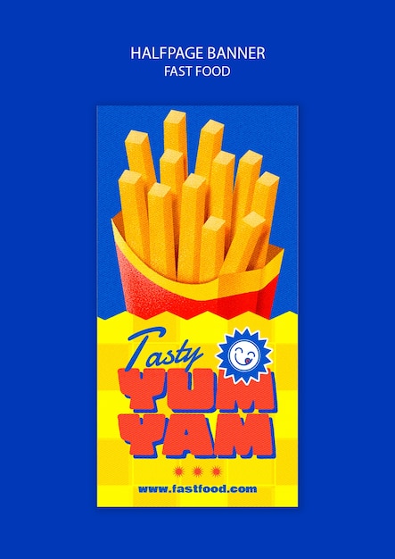 Modello di banner di fast food delizioso