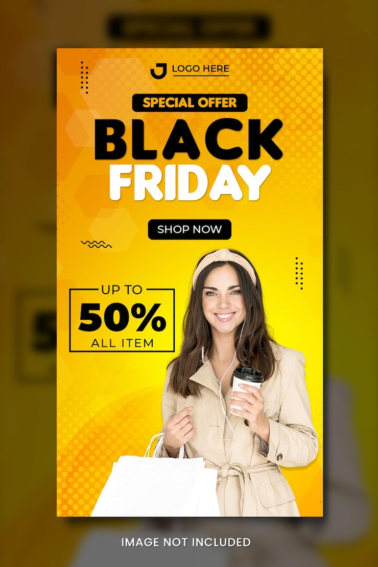 PSD modello di banner di moda del black friday
