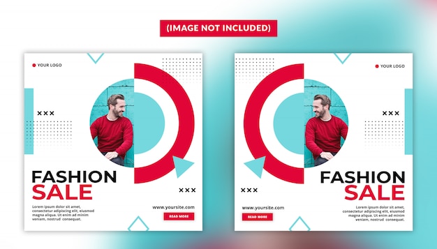 Modello di banner di moda social media post