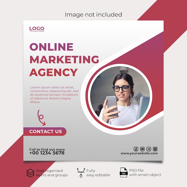 Modello di banner di promozione aziendale e social media creativi