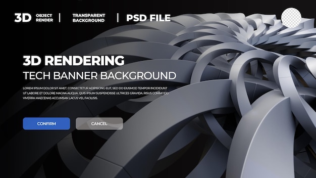 Modello di banner di rendering 3D HD Elementi 3D