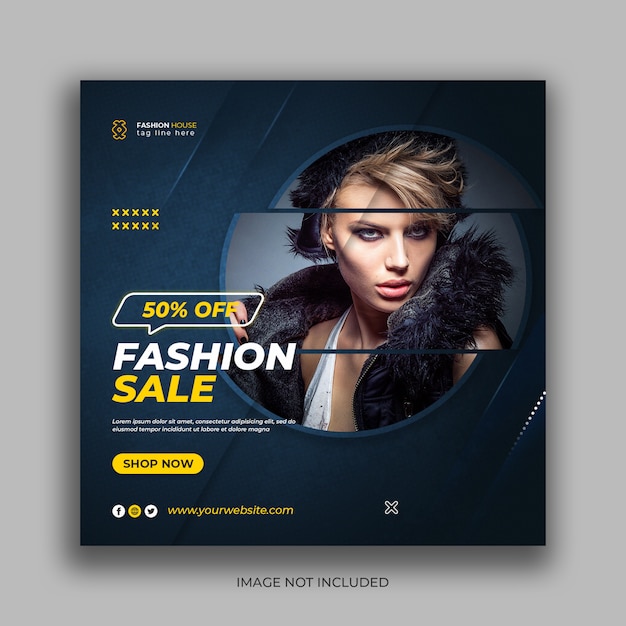 Modello di banner di social media di moda vendita instagram