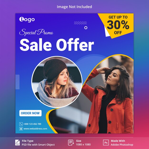 Modello di banner di social media speciale vendita promozionale