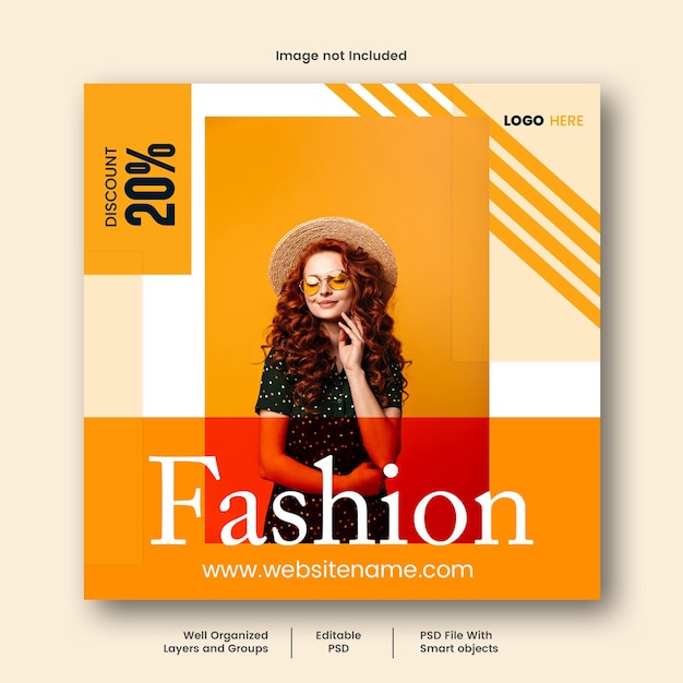 Modello di banner di vendita di moda PSD per Instagram e social media
