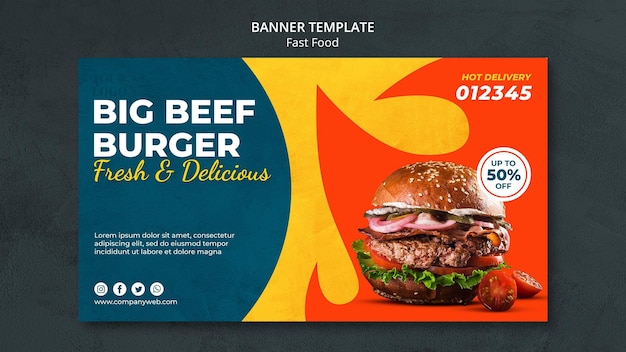 Modello di banner fast food