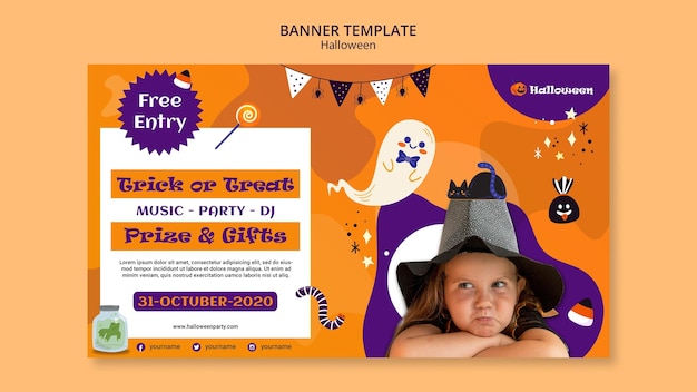 Modello di banner festa di Halloween