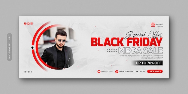 Modello di banner mega vendita venerdì nero