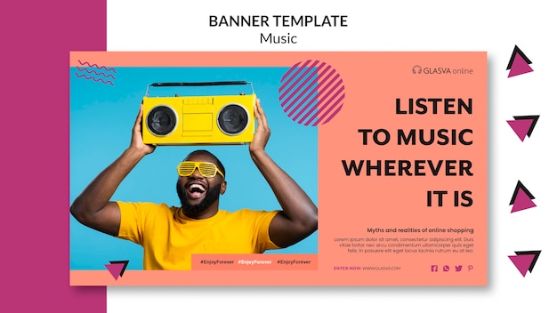 Modello di banner musicale