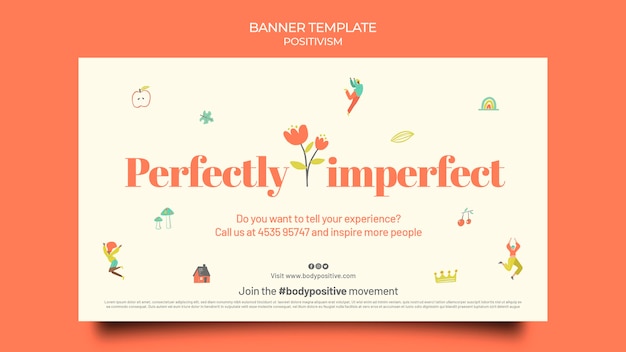 Modello di banner orizzontale positivo del corpo