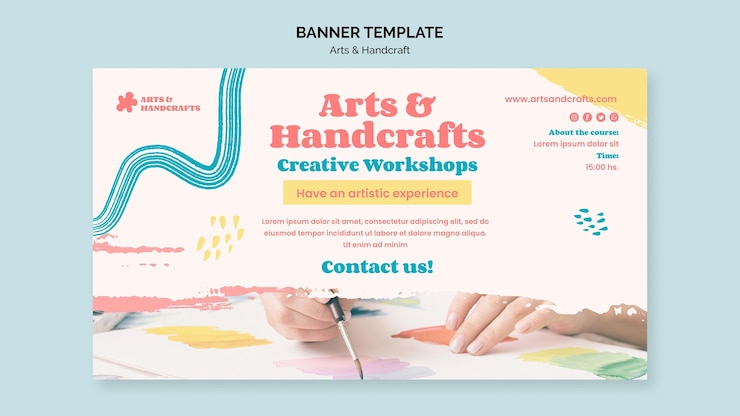 PSD modello di banner per arte e artigianato