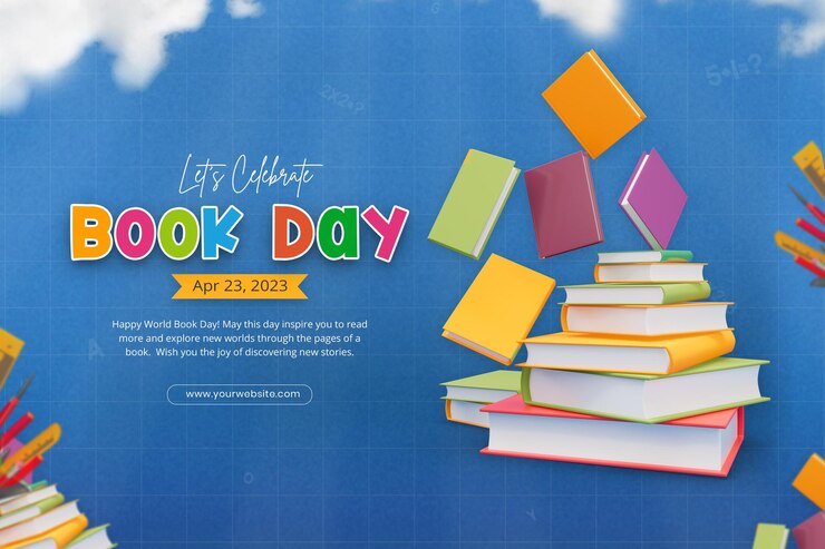 PSD modello di banner per i social media della giornata mondiale del libro