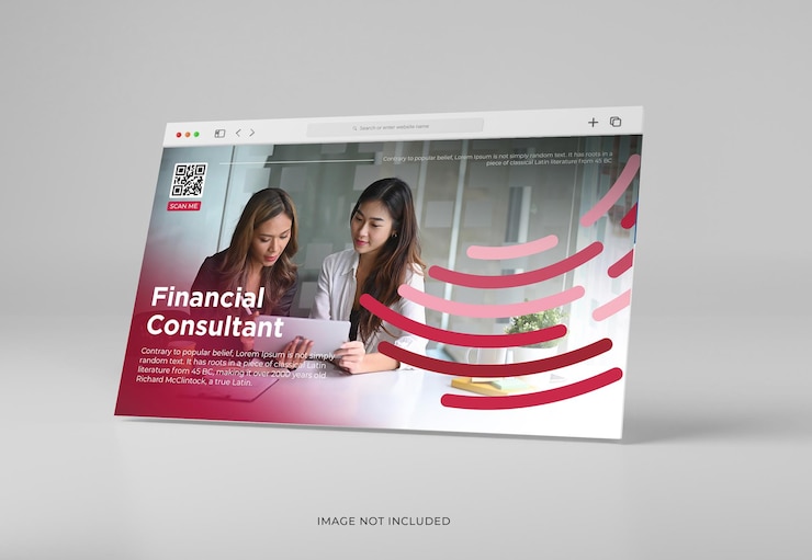 PSD modello di banner per il sito web del consulente finanziario