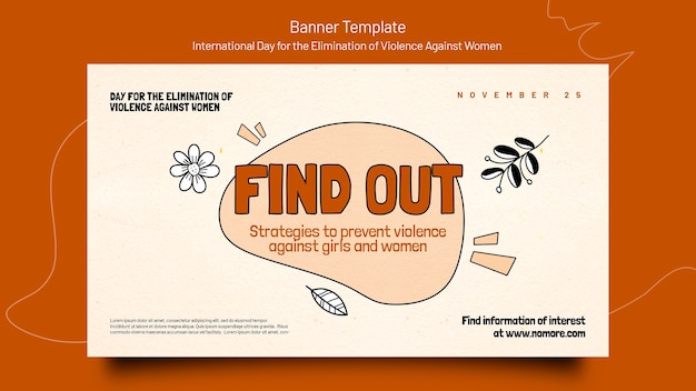Modello di banner per la giornata internazionale per l'eliminazione della violenza contro le donne
