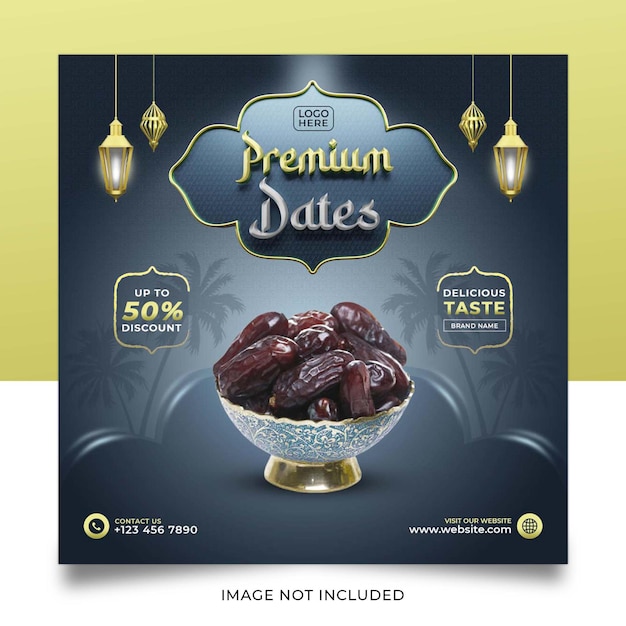 Modello di banner per post sui social media per date premium