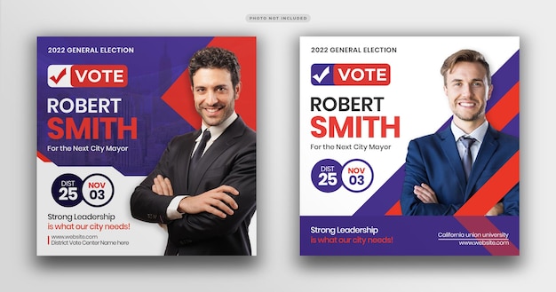 Modello di banner per post sui social media per le elezioni politiche