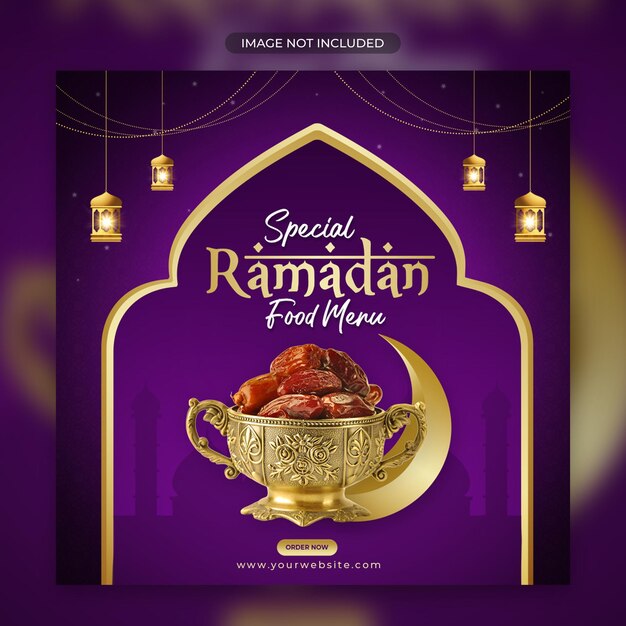 Modello di banner per social media alimentare Ramadan Kareem