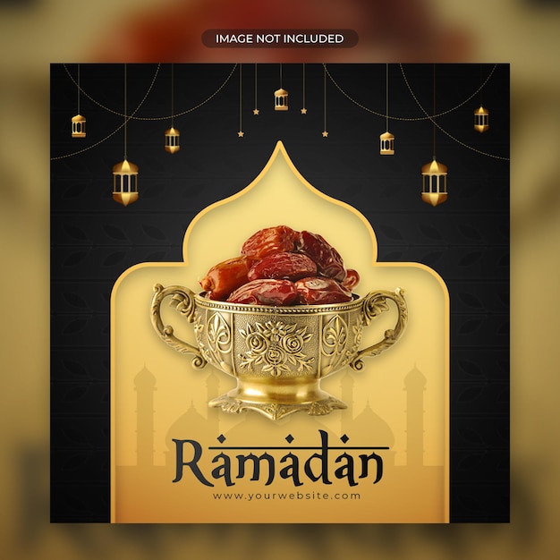 Modello di banner per social media alimentare Ramadan Kareem